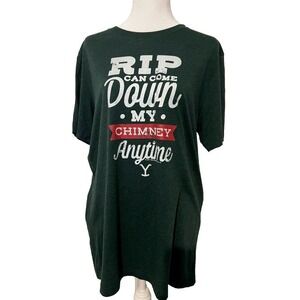Yellowstone RIP Graphic Tee‎ Green Short Sleeve Bella Canvas L Christmas